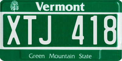 VT license plate XTJ418