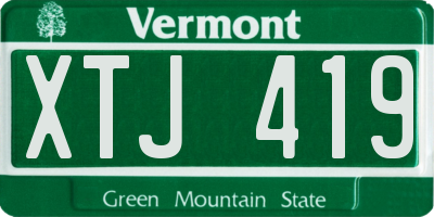 VT license plate XTJ419