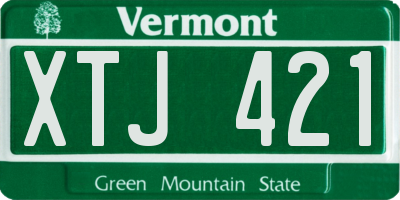 VT license plate XTJ421
