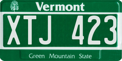 VT license plate XTJ423