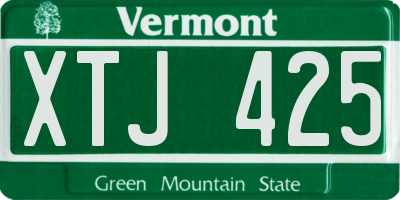 VT license plate XTJ425