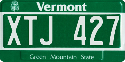 VT license plate XTJ427