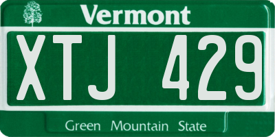 VT license plate XTJ429