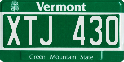VT license plate XTJ430