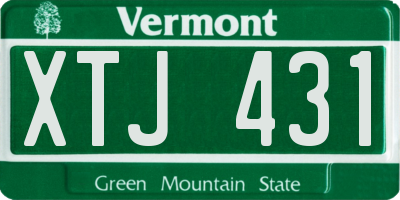 VT license plate XTJ431
