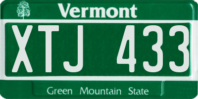 VT license plate XTJ433