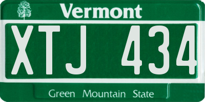VT license plate XTJ434