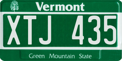 VT license plate XTJ435