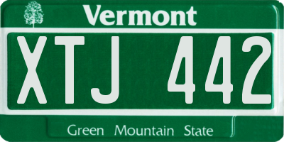 VT license plate XTJ442