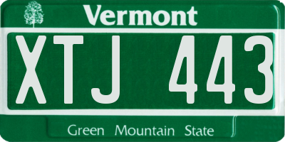 VT license plate XTJ443