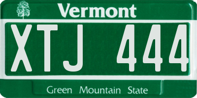 VT license plate XTJ444