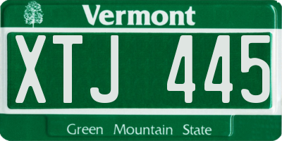 VT license plate XTJ445