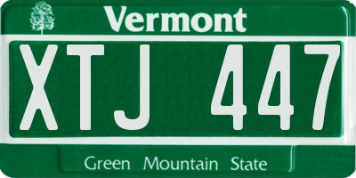 VT license plate XTJ447