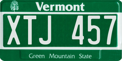 VT license plate XTJ457
