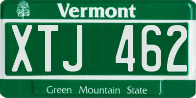 VT license plate XTJ462