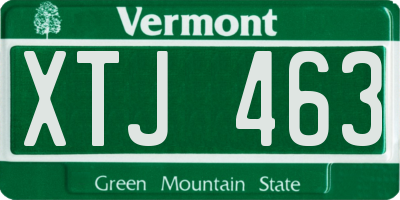 VT license plate XTJ463
