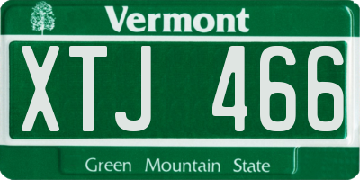 VT license plate XTJ466