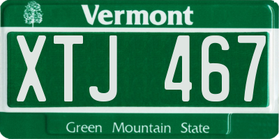 VT license plate XTJ467