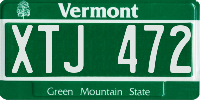 VT license plate XTJ472