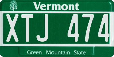 VT license plate XTJ474