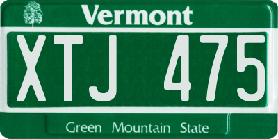 VT license plate XTJ475