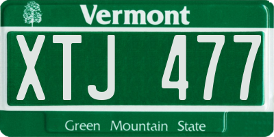 VT license plate XTJ477
