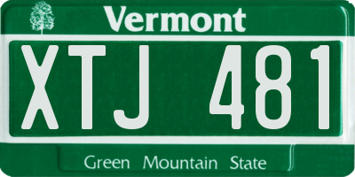 VT license plate XTJ481