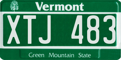 VT license plate XTJ483