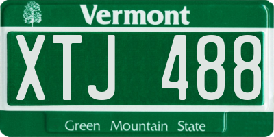 VT license plate XTJ488