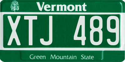 VT license plate XTJ489