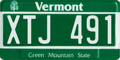 VT license plate XTJ491