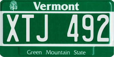 VT license plate XTJ492