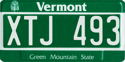 VT license plate XTJ493