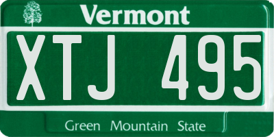 VT license plate XTJ495