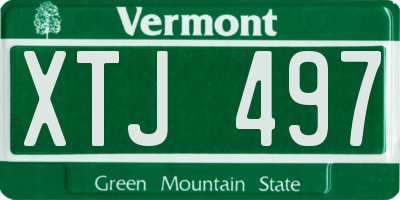 VT license plate XTJ497
