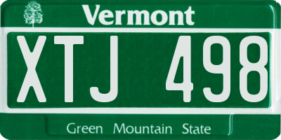 VT license plate XTJ498