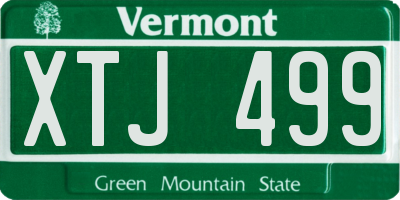 VT license plate XTJ499