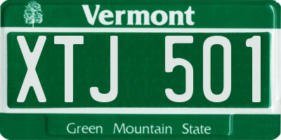 VT license plate XTJ501