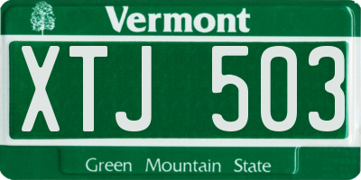 VT license plate XTJ503