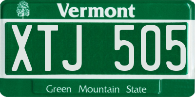VT license plate XTJ505