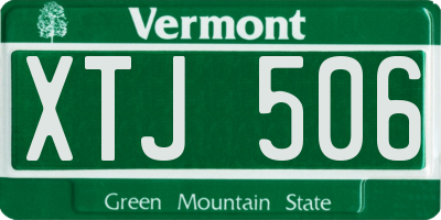 VT license plate XTJ506