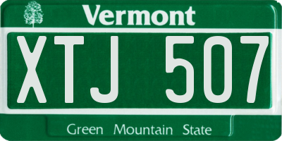 VT license plate XTJ507