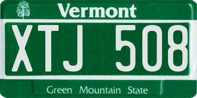 VT license plate XTJ508