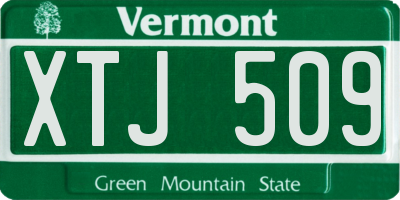 VT license plate XTJ509