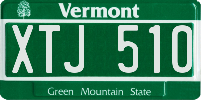 VT license plate XTJ510