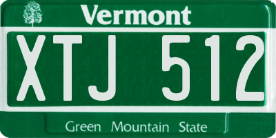 VT license plate XTJ512