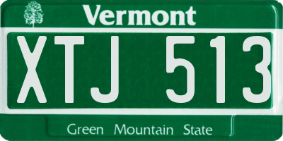 VT license plate XTJ513