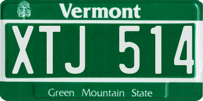 VT license plate XTJ514