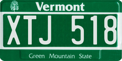 VT license plate XTJ518