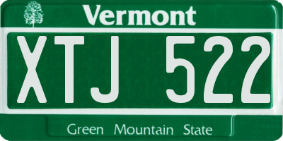 VT license plate XTJ522